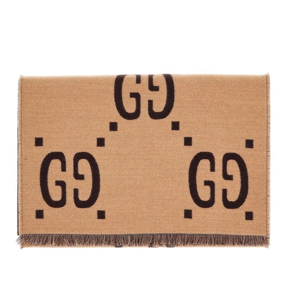 GG wool jacquard scarf - Picture 6 of 8